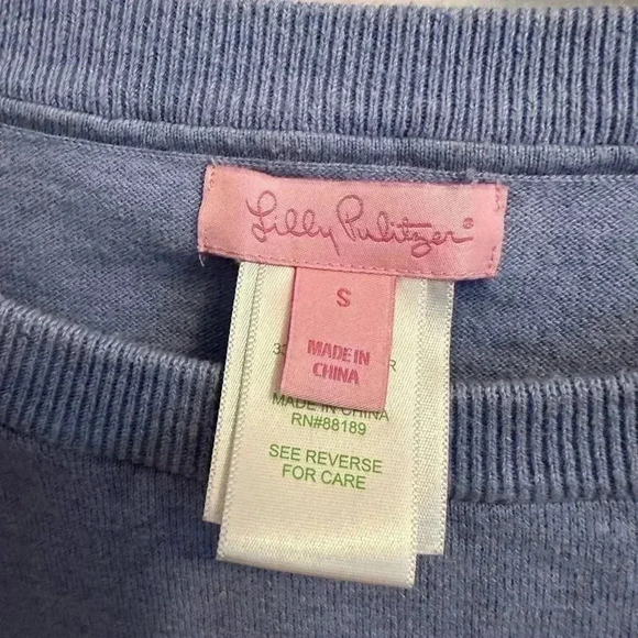 LILLY PULITZER Coolmax Damara Sweater Crochet Side Tassels Women Size S - Picture 6 of 10